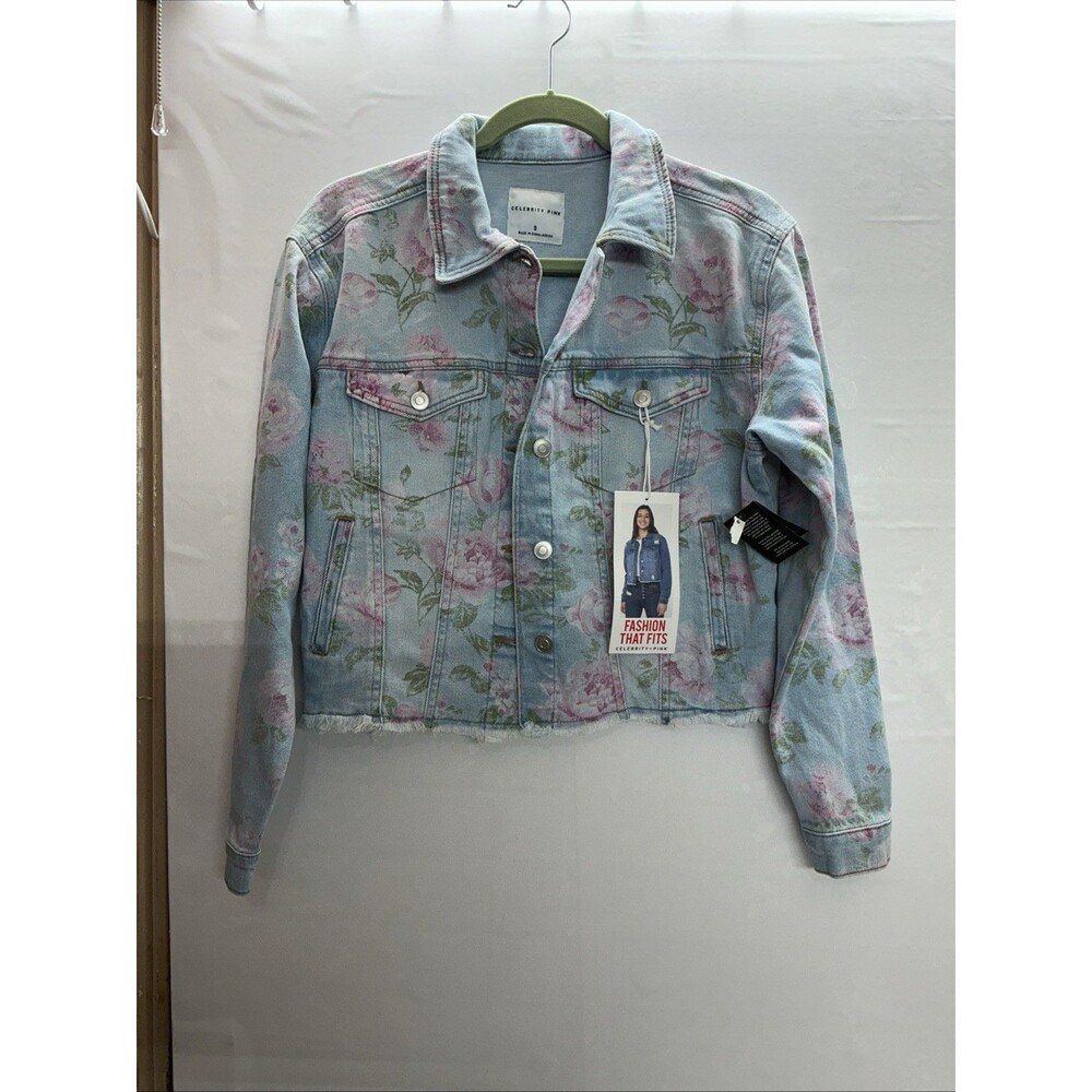 Celebrity Pink Floral Denim Jacket Size S